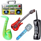 【Amplia aplicación】: estos globos inflatables para fiestas de rock Star music Party Favors, Rock and Roll Party Supplies, music party decoration, Music Instruments Party Props, utilizado para la playa, juguetes de agua, decoraciones de fiesta de cumpleaños de 80 a 90, decoraciones de fiesta de cumpleaños, fiestas de Navidad, fiesta de Año Nuevo, fiesta de Carnival Classroom Reware. ds, Concert Stage Props, Kids Performance Props, Cosplay Photo booth Props, World Tour trolls Party Decoration