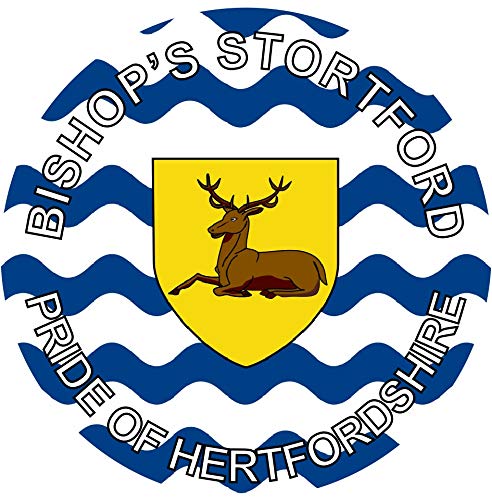Baked Bean Store Multi Bishop's Stortford - Pride Of Hertfordshire - (Two Pack) 80Mm Diameter Car Bumper Window Decal Sticker