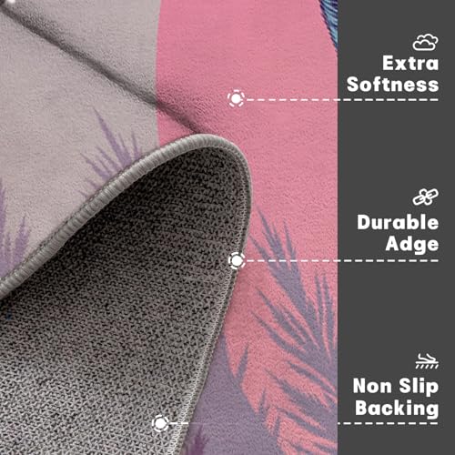 Tapis de bain antidérapant rose absorbant et lavable en microfibre 60x90cm - 4