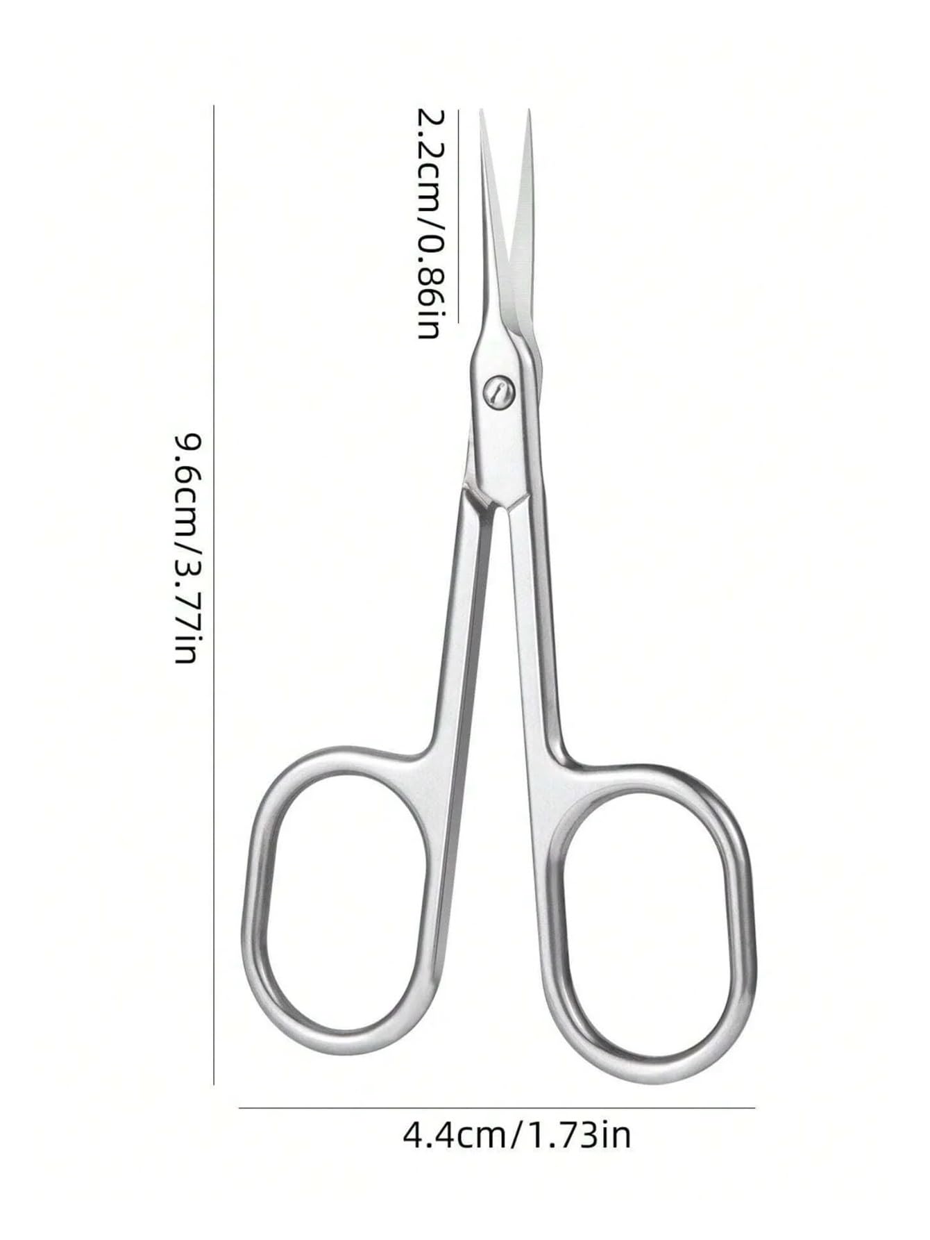 1/2 Tijeras Profesionales de manicura de Acero Inoxidable for cutículas, removedor de Piel Muerta for uñas, cortaúñas y Cejas.(Sliver 2pc)