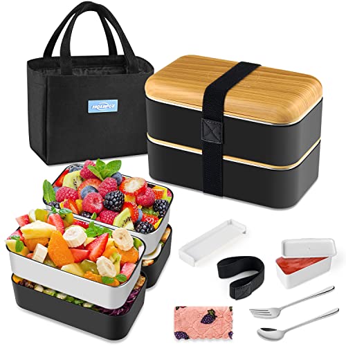 HOLIPOT Fiambrera, Bento Lunch Box Estilo Japonés con Bolsa