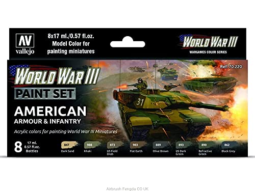Kit de peinture armure américaine et infanterie WWIII modélisme militaire char et soldat