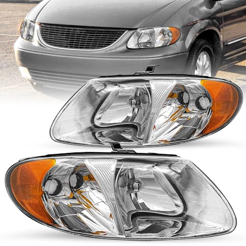 JSBOYAT Halogen Headlight Assembly Replacement for 2001-2007 Dodge Caravan / 01-07 Grand Caravan Chrysler Town & Country with 113.3 inch Short-Wheelbase (NOT FOR long-wheelbase 119.3-inch) Headlamp