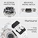 amBand Bands Case Screen Protector Compatible with Apple Watch Ultra 3/2/1 49mm, M1 Sport Series Rugged Cover Strap and 9H Tempered Glass Film, Military Protective Bumper for iWatch 49 mm Men Clear