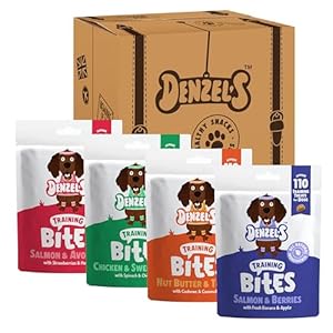 Denzel’s Bites, Natural Dog Treats – Soft Baked Dog Training Treats – Variety Pack – Mix of Healthy Dog Treats (Pack of 4)
