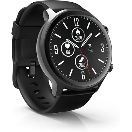 Hama Smartwatch 4910, IP68 waterdicht (fitnesshorloge dames, 1,09 inch full- touch kleurendisplay, zuurstof- en hartslagmeter, slaaptracker, calorieën, stappenteller, smartwatch, voor dames en heren, zilver