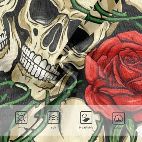 Skulls Red Roses Green Leaves Cute Panties Girl Girls Underwear Toddler Cotton Stylish Briefs Underpants 2t3