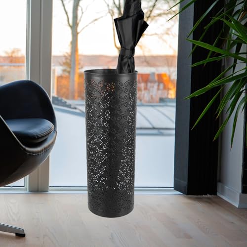 Seau à parapluie noir grande capacité avec base solide pour bureau et bars - 6
