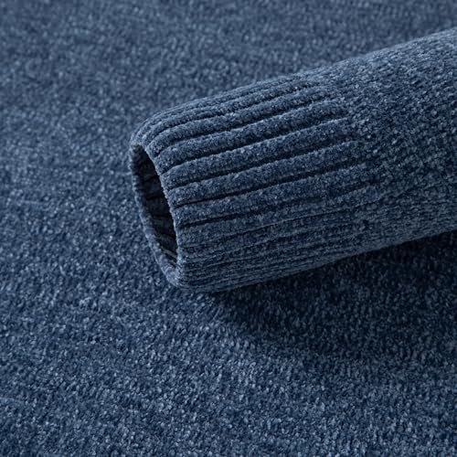 Image of Simple&Opulence Women's Chenille Sweater Crewneck Long Sleeve Pullover Ribbed Cuff Hem Round Neck Jumper Tops