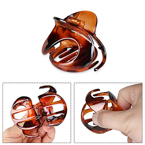 Hair Claw Clips,Cukeyouz 4 Pack Hair Jaw Clips Non Slip Irregular Leopard Print Hair Clips For Thin Hair Fashion Claw Hair Accessories For Women Girls #TOP2