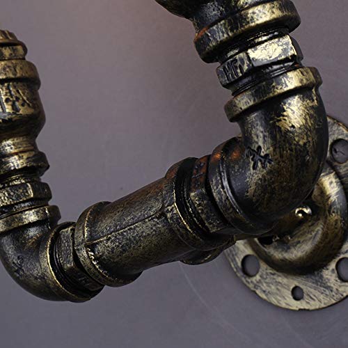 Lumière murale rétro industriel tuyau d'eau E27 en fer pour café