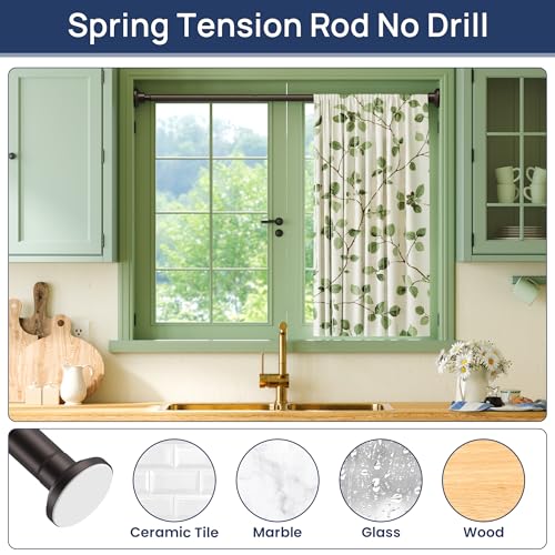 Image of ENJOYBASICS 1 inch Bronze Shower Curtain Rod, 30-52 inch Adjustable, Secure Tension | Easy No-Drill Installation, No Tools, No Gaps, Sturdy Rust-Resistant Steel, Sag-Resistant Design, Tubs, RVs, Apartments