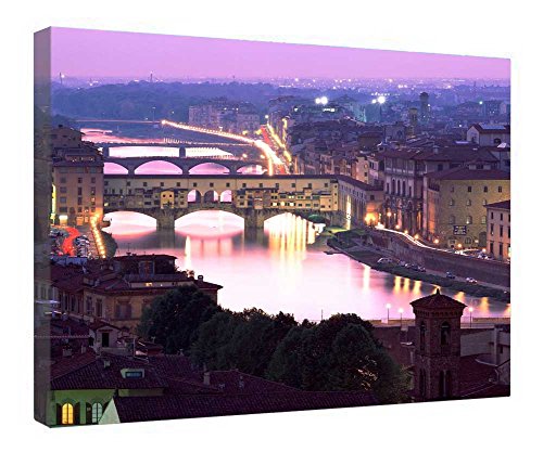 Tableau Florence Ponte Vecchio encadré bois pour créer un salon style italien
