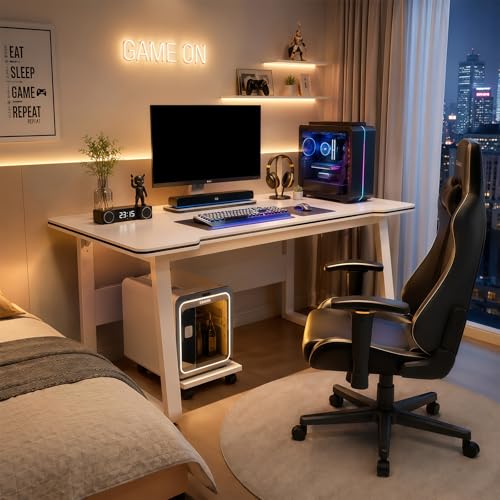 Image of Gaming Desk Computer Writing Table Student Art Modren Simple Style PC Wood Suitable Portable Desk for Home, Office