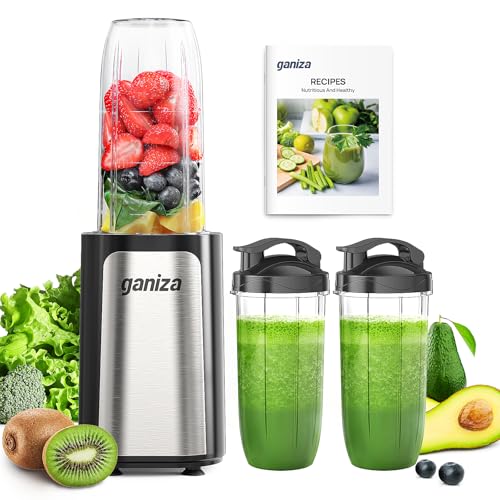 Comparison: Best Quiet Blender For Smoothies 4 Ganiza Blender for Smoothies, 14Pcs Personal Blender for Shake and Smoothies for Kitchen with 3 Portable Cups (1x24oz & 2X17oz), Single Serve Smoothie Maker, Nutritious Recipe