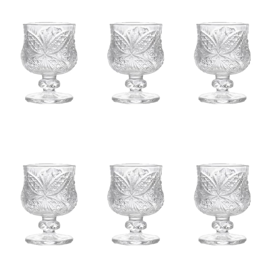 6Pcs Crystal Clear 1.5 oz Shot Glasses with Stem - Wedding & Bridal Shower Cordial Glass Set for Tequila, Whiskey, Bar Party Supplies (Butterfly style)