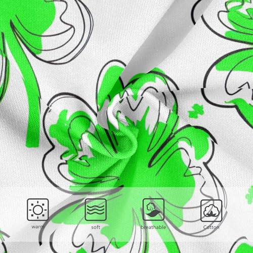 Toddler Girls Underwear 2t Cotton Little Girl Panties Flower Briefs Kids Undies Green Leaf Clovers White3