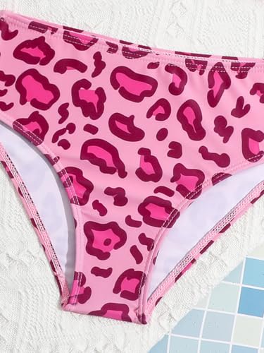WDIRARA Toddler Girl's 2 Piece Cute Leopard Print Bikini Set Ruffle Swimsuit Criss Cross Bathing Suits4