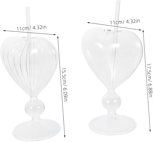 Miniatura 2 de Cabilock 2 copas de cóctel únicas de vino en forma de corazón románticas copas de jugo