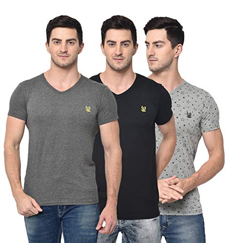 Image of Mack Jonney Cotton Blended Half Sleeve Regular Fit T-Shirts for Men(Pack of 3)