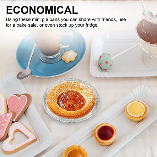 Mt Products Tart Pans 4 1/4" Disposable Aluminum Foil Pie Pan - Mini Pie Pans 7/8" Deep, Just The Right Size And Durable (50 Pieces) #TOP2