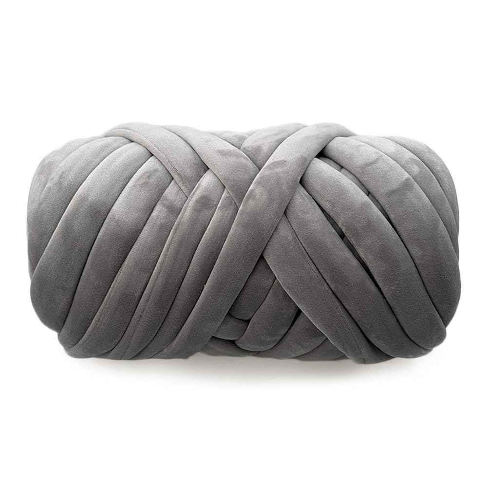Chunky Yarn For Hand Knitting,Wolle Zum HäKeln 250/500g Funktionsdicke for Taschendecken Nähen Gewebter Faden DIY Handstricken Häkelgarn Garnknäuel(Dark grey-250g)