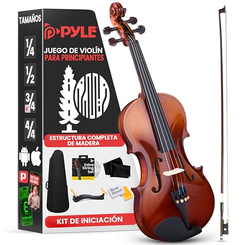 Pyle violin 3/4, Set para principiante y niños, Con...