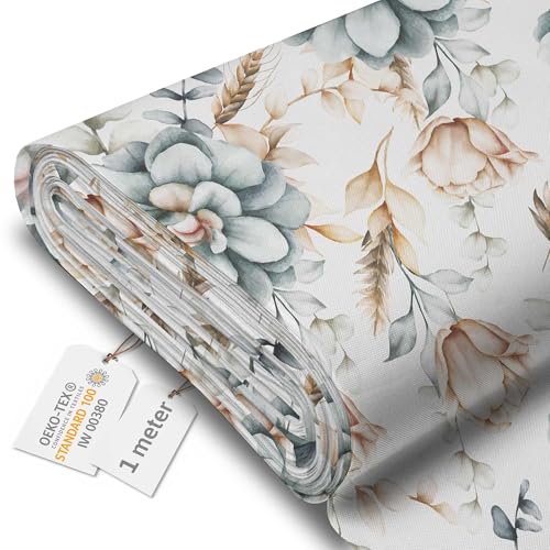 DreamRoots Tissu imperméable extérieur au metre 160 cm Largeur - Toile exterieure impermeable 100% de polyester 600D 220g/m - Tissus au metre ameublement...