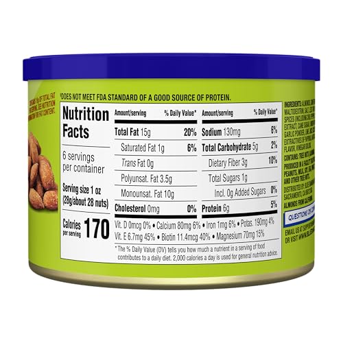 Image of Blue Diamond Almond Chile n' Lime Flavored Tangy Snack Nuts, Non-GMO, Kosher, No Gluten Ingredients or Artificial Flavors, Great Size for On-The-Go, Lunch, Kids and Adults, 6 oz. Can