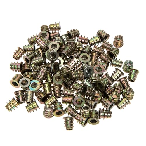 Didiseaon 100piezas Tuerca Roscado De Madera Tuercas Atornilladas Para Muebles Insertos De Tornillos De Enchufe Para Ensamblaje De Madera