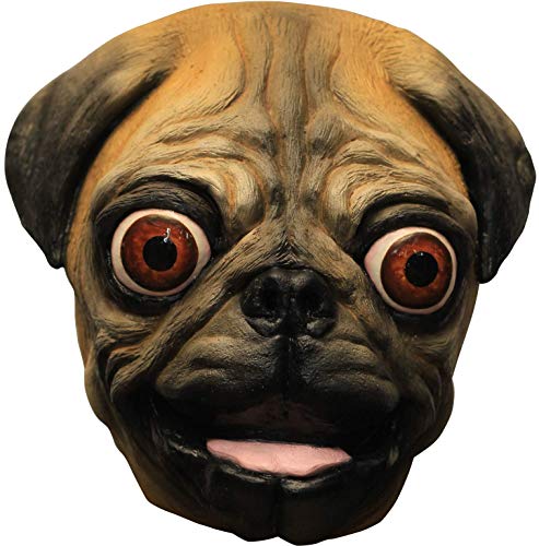 Máscara de perro Pug de látex Disfraz cachonda de perro para los amantes de los perritos Pug Elemento Disfraz de Halloween de Ghoulish Productions