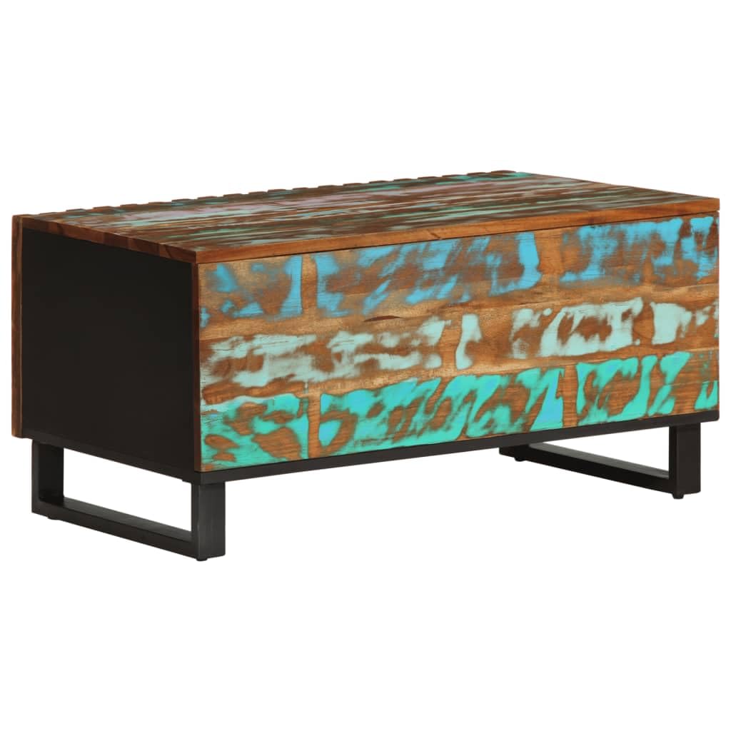 Homgoday Tavolino da caffè 80 x 51 x 40 cm, in legno massello di acacia, tavolino da tè per soggiorno, sala d'accoglienza degli ospiti, ufficio e corridoio