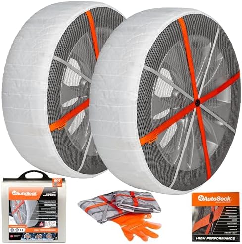 AutoSock for Passenger Vehicles HP697, Snow Socks for Tires, Pack...