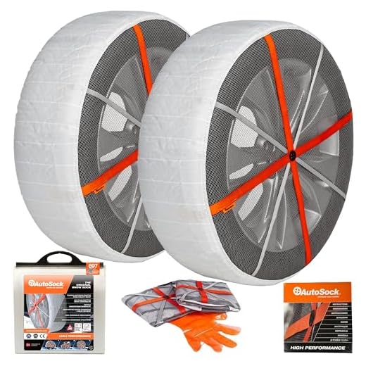 AutoSock 697 Snow Socks for Car, SUV, & Pickup - Better Alternative to Tire Chains (Pack of 2)