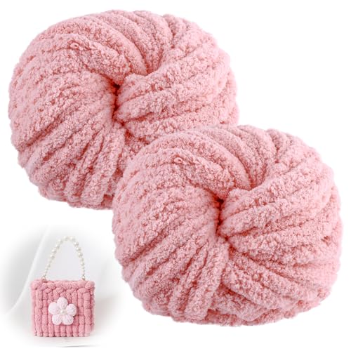 Lana spessa per lavorare a maglia, 500 g (2 x 250 g), soffice lana per lavorare a maglia a mano Chunky Yarn, fai da te, XXL, spessa, morbida lana spessa per lavorare a maglia, per coperte, borse,