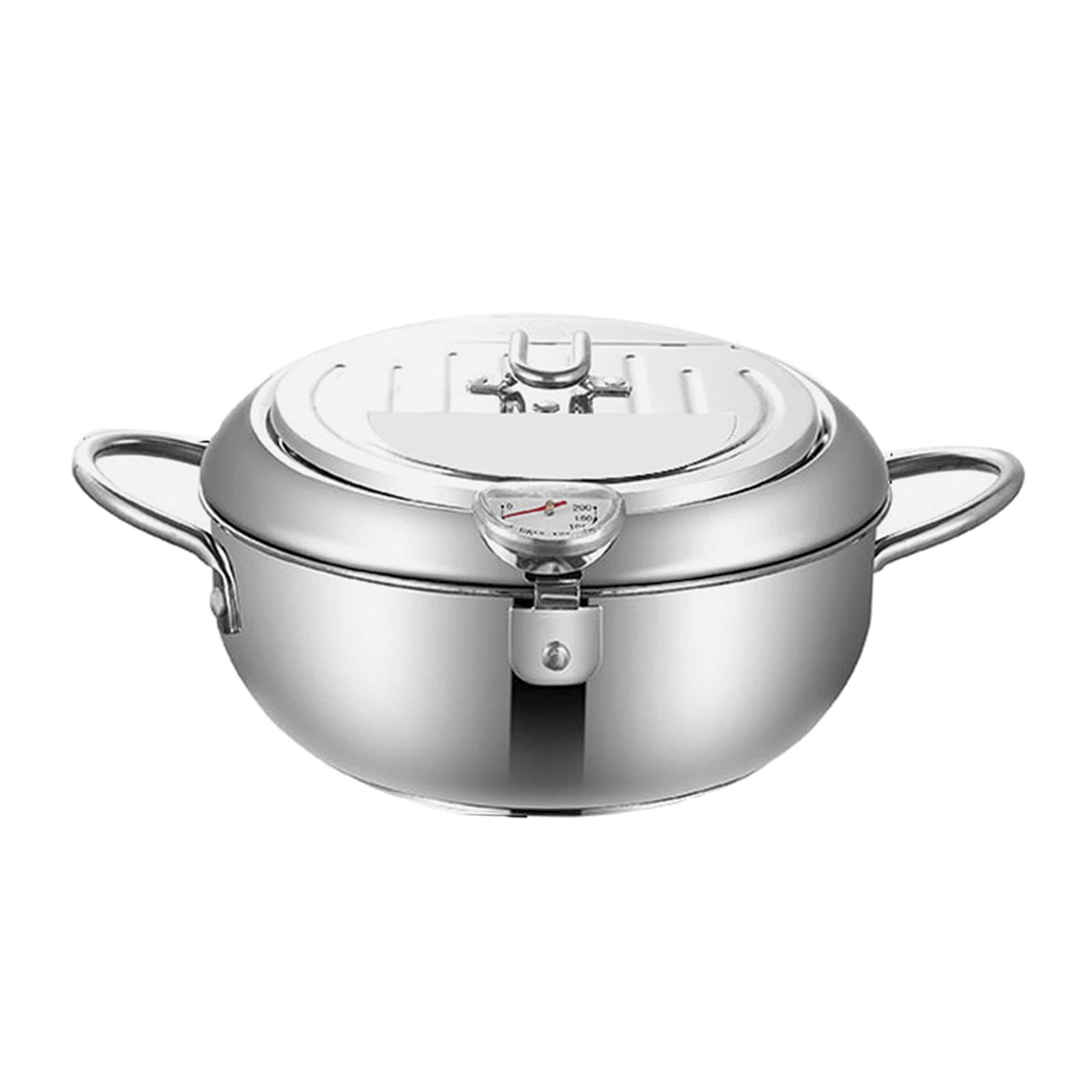 Olla para Sopa, Freidora de Acero Inoxidable con, Utensilios de Cocina Japoneses para Freír, Freidora para, Aros de Calamar, 20 CENTÍMETROS, Individual