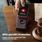 YESIIW Portfel Męski Ze Schowkiem Na AirTag Z Ultracienkim, Kompaktowym Wysuwanym Etui Na Karty Na 10 Kart I 2 Okienka Na Dowód Osobisty, Ochrona RFID, Inteligentny Portfel Męski Z Kieszenią Na Monety