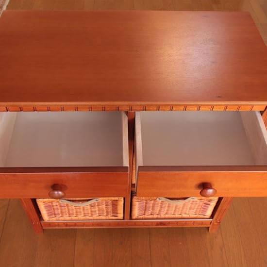 サイドボード ラタン バスケット付 ナチュラル 籐家具 収納 214-1325