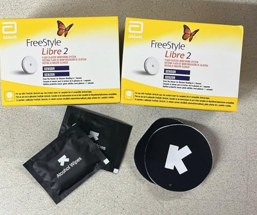 Abbott Freestyle Libre 2 Sensor Pack of 2 for Diabetes Monitoring CGM for UK, free wipes and Patch, UPTO 14 DAYS USAGE Abbott Freestyle Libre 2 Sensor Pack of 2 for Diabetes Monitoring CGM for UK, free wipes and Patch, UPTO 14 DAYS USAGE