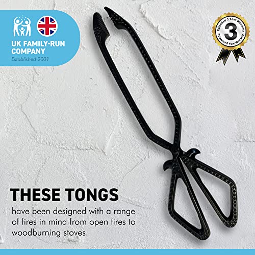 Metal Log Coal Tongs, Black - Image 2
