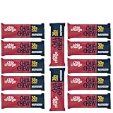 Chia Charge High - Paquete de 3 masticables energéticos para correr, ciclismo, senderismo, fitness y deportes, gel y bebida alternativa de 30 g de carbohidratos (frambuesa, 12 paquetes)