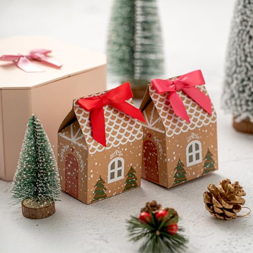 MORSUNBELA 50 Stück Geschenkschleifen Geschenk Schleifen Geschenk Deko für Weihnachten Hochzeiten und Geschenkverpackungen Beige Creme