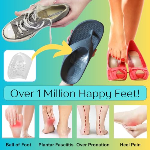 Image of Shoe Bubble Orthotic Insole - Memory Gel Insoles for Plantar Fasciitis, Pronation, Heel Pain, Arch Supports, Midfoot Support (Transparent (Thicker Support), Small)