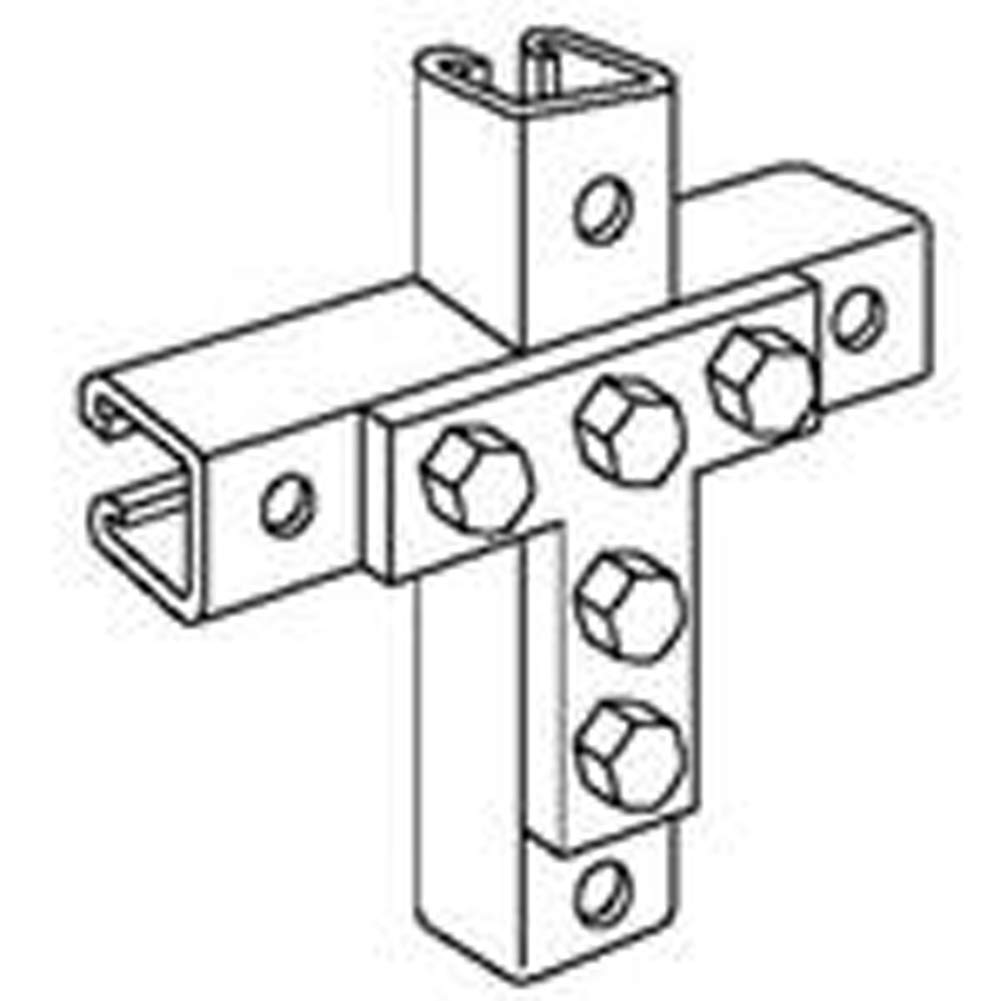Kindorf B-937 T-Plate Channel Connector, 4-1/2 in L x 4 in W, for Use with Kindorf Channel, Steel, Galv-Krom