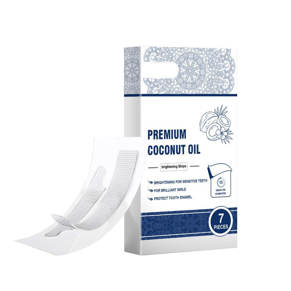 Teeth Care Brightening Strips Gentle Formula with Glycerin Propylene Glycol 60-Minute Wear Non-Bleach Stain Lift for Daily Teeth