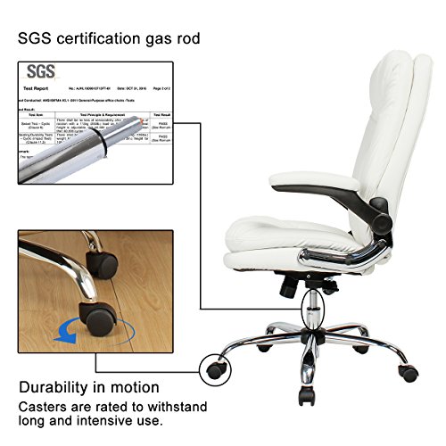 Buy YAMASORO Ergonomic Executive Office Chair White,High Back Leather