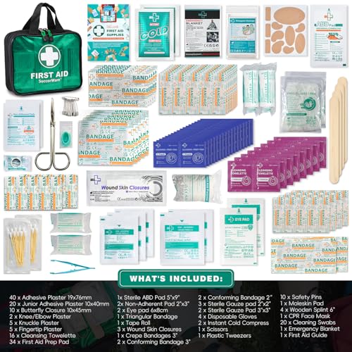 200 Pieces First Aid Kit with Hospital Grade Medical Supplies - Includes Emergency Blanket, Bandage, Scissors - Great for Home, Outdoors, Office, Car, Travel, Camping, Hiking, Boating (Green) - Image 3