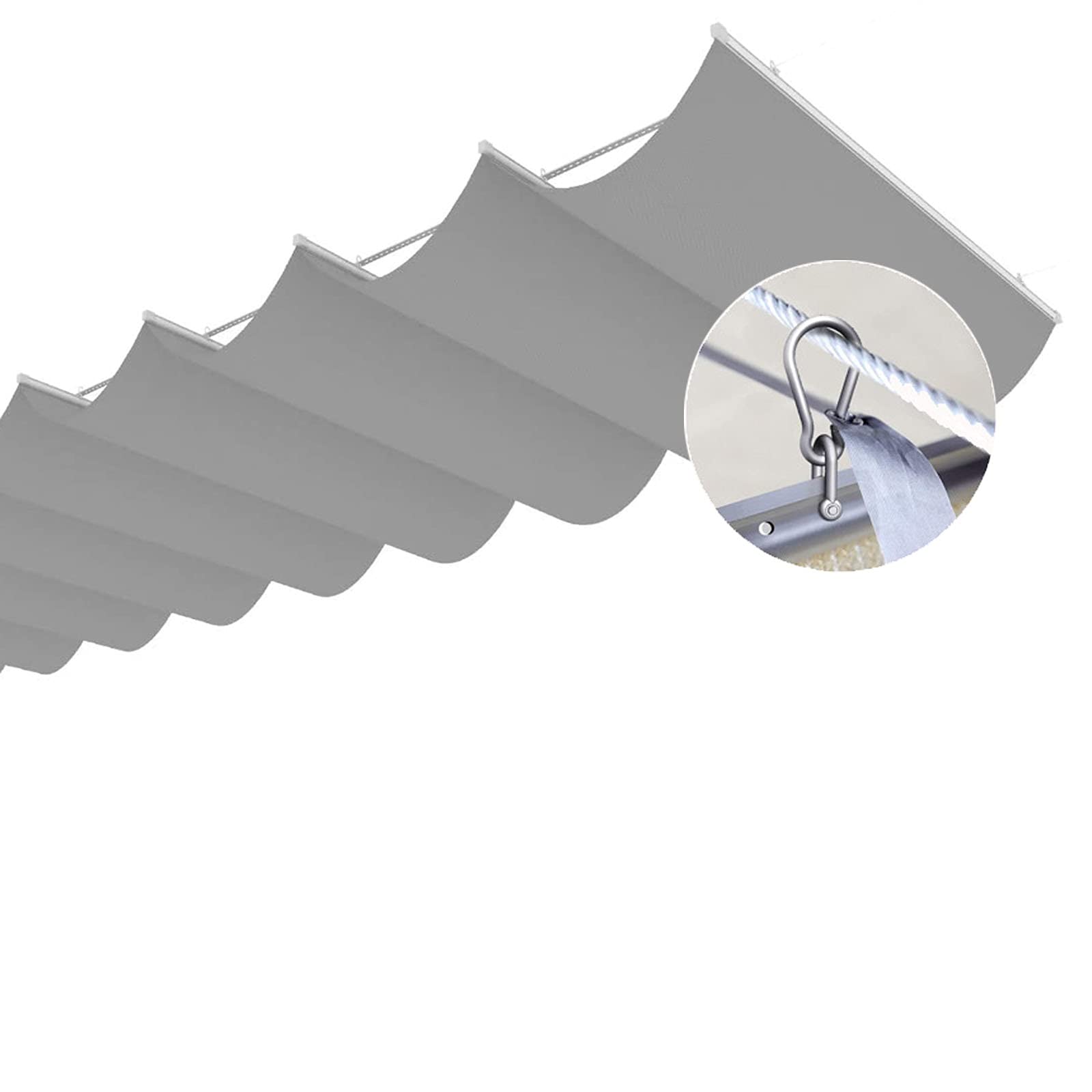 Voile d'ombrage rétractable ondulée pour votre terrasse et repas en plein air