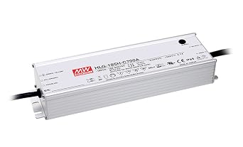 Mean Well HLG-185H-C1400A LED Power Supply, Single Output, 71-143V, 1.4A, 200W, 1.5" H x 2.7" W x 9.0" L