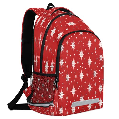 Abstract Snowflake Backpack with Chest Strap Reflective Lightweight Travel Hiking Backpack for Men Women Waterproof Daypack Back Pack for Commute Camping